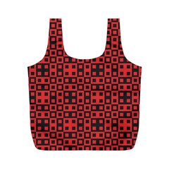 Abstract Background Red Black Full Print Recycle Bags (m)  by Nexatart