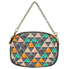 Abstract Geometric Triangle Shape Chain Purses (two Sides) 