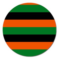 Color Green Orange Black Magnet 5  (round) by Mariart
