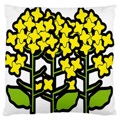 Flower Floral Sakura Yellow Green Leaf Large Flano Cushion Case (one Side) by Mariart