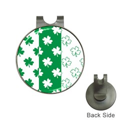 Flower Green Shamrock White Hat Clips With Golf Markers by Mariart