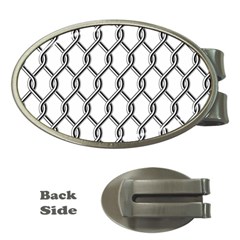 Iron Wire Black White Money Clips (oval)  by Mariart