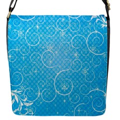 Leaf Blue Snow Circle Polka Star Flap Messenger Bag (s) by Mariart