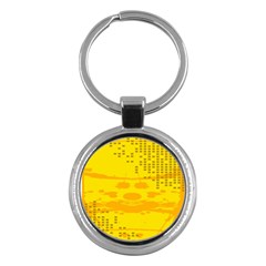 Texture Yellow Abstract Background Key Chains (round) 