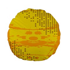 Texture Yellow Abstract Background Standard 15  Premium Flano Round Cushions