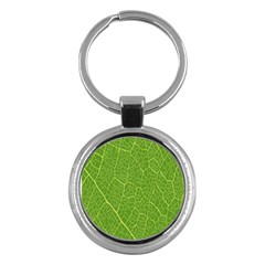 Green Leaf Line Key Chains (round)  by Mariart