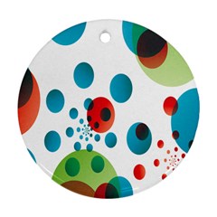 Polka Dot Circle Red Blue Green Round Ornament (two Sides) by Mariart