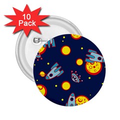 Rocket Ufo Moon Star Space Planet Blue Circle 2 25  Buttons (10 Pack)  by Mariart