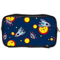 Rocket Ufo Moon Star Space Planet Blue Circle Toiletries Bags 2-side by Mariart