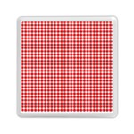 Plaid Red White Line Memory Card Reader (Square)  Front