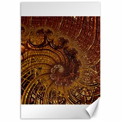 Copper Caramel Swirls Abstract Art Canvas 12  X 18   by Nexatart