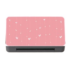Pink Background With White Hearts On Lines Memory Card Reader With Cf by TastefulDesigns