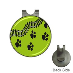 Green Prints Next To Track Hat Clips With Golf Markers by Nexatart
