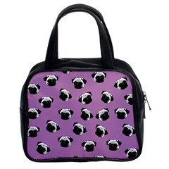 Pug Dog Pattern Classic Handbags (2 Sides) by Valentinaart