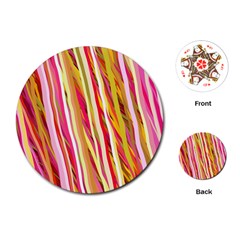 Color Ribbons Background Wallpaper Playing Cards (round) 