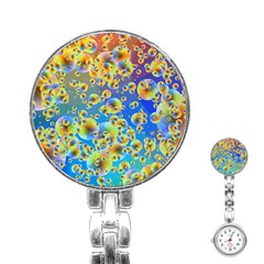 Color Particle Background Stainless Steel Nurses Watch by Nexatart