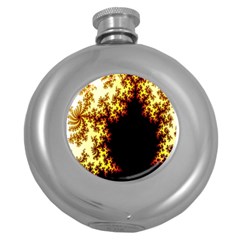 A Fractal Image Round Hip Flask (5 Oz) by Nexatart