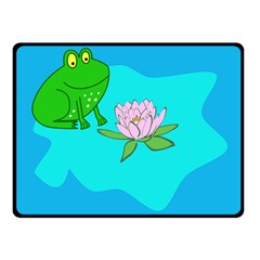 Frog Flower Lilypad Lily Pad Water Fleece Blanket (small)