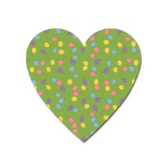 Balloon Grass Party Green Purple Heart Magnet