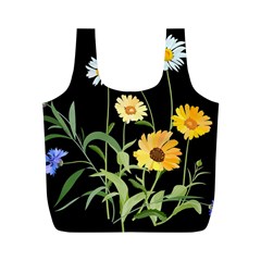 Flowers Of The Field Full Print Recycle Bags (m)  by Nexatart