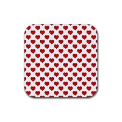 Emoji Heart Shape Drawing Pattern Rubber Coaster (square)  by dflcprints