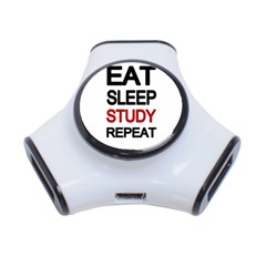 Eat Sleep Study Repeat 3-port Usb Hub by Valentinaart