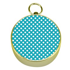 Sleeping Kitties Polka Dots Teal Gold Compasses by emilyzragz