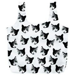 Cat Pattern Full Print Recycle Bags (l)  by Valentinaart