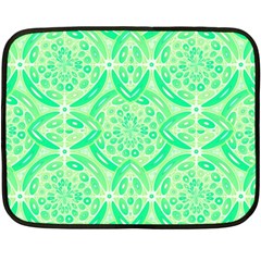 Kiwi Green Geometric Double Sided Fleece Blanket (mini)  by linceazul