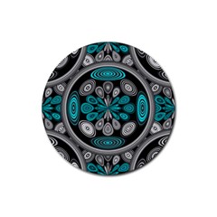 Geometric Arabesque Rubber Coaster (round)  by linceazul