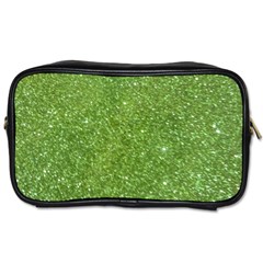 Green Glitter Abstract Texture Toiletries Bags 2-side by dflcprints