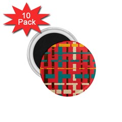 Colorful Line Segments 1 75  Magnets (10 Pack) 