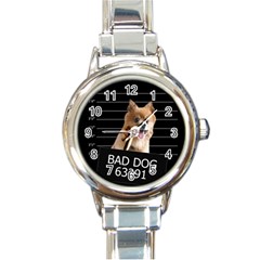 Bad Dog Round Italian Charm Watch by Valentinaart