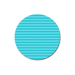 Abstract Blue Waves Pattern Magnet 3  (round) by TastefulDesigns