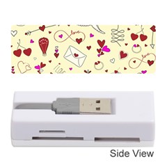 Valentinstag Love Hearts Pattern Red Yellow Memory Card Reader (stick)  by EDDArt