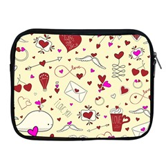 Valentinstag Love Hearts Pattern Red Yellow Apple Ipad 2/3/4 Zipper Cases by EDDArt