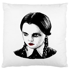 Wednesday Addams Large Flano Cushion Case (two Sides) by Valentinaart