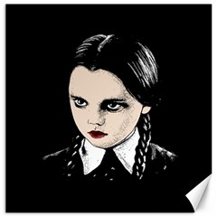 Wednesday Addams Canvas 12  X 12   by Valentinaart