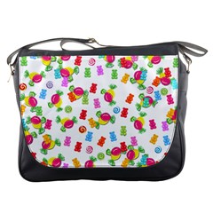 Candy Pattern Messenger Bags by Valentinaart