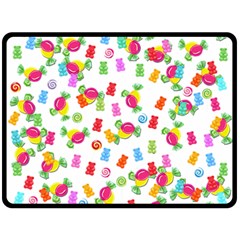 Candy Pattern Double Sided Fleece Blanket (large)  by Valentinaart