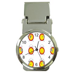 Alarm Clock Time Circle Orange Hour Money Clip Watches by Mariart