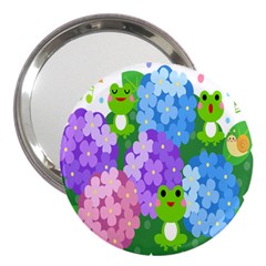 Animals Frog Face Mask Green Flower Floral Star Leaf Music 3  Handbag Mirrors by Mariart