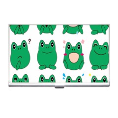 Animals Frog Green Face Mask Smile Cry Cute Business Card Holders by Mariart