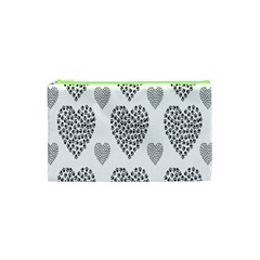 Black Paw Hearts Love Animals Cosmetic Bag (xs) by Mariart