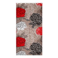 Flower Rose Red Black White Shower Curtain 36  X 72  (stall)  by Mariart