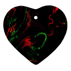 Paint Black Red Green Heart Ornament (two Sides) by Mariart