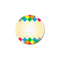 Plaid Wave Chevron Rainbow Color Golf Ball Marker (4 Pack) by Mariart