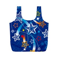Line Star Space Blue Sky Light Rainbow Red Orange White Yellow Full Print Recycle Bags (m)  by Mariart