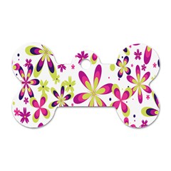 Star Flower Purple Pink Dog Tag Bone (one Side) by Mariart