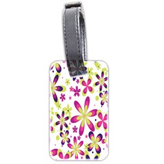 Star Flower Purple Pink Luggage Tags (two Sides) by Mariart